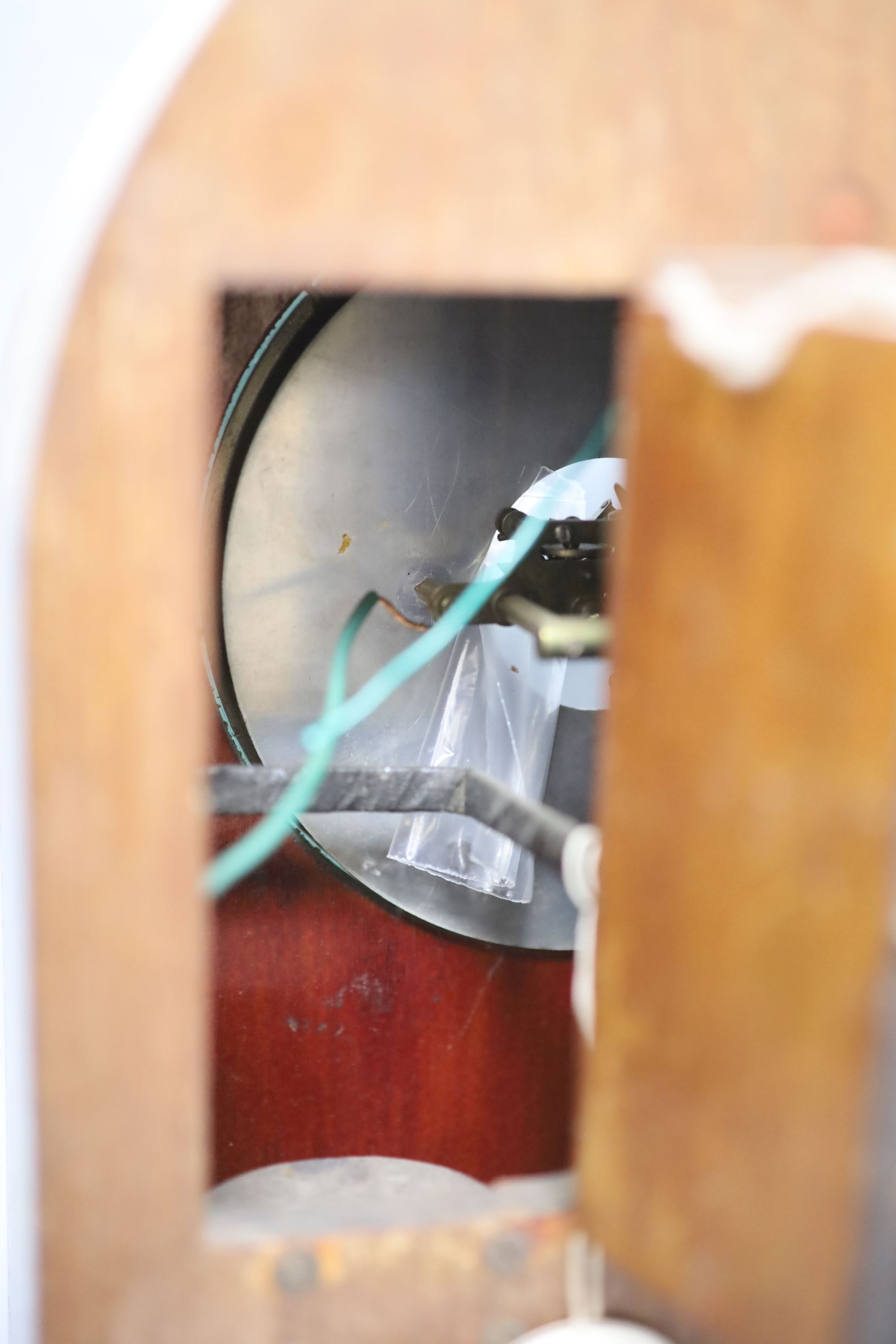 A Bulle inlaid mahogany electric mantel clock, height 39cm